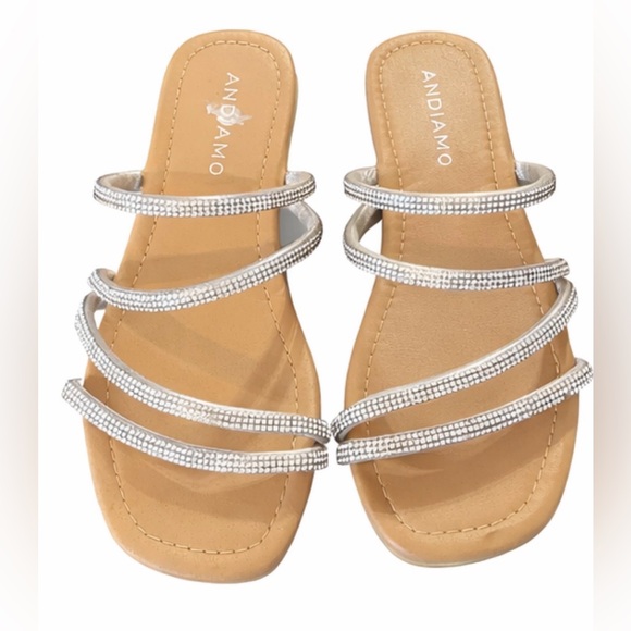 Andiamo Shoes - 🍀🍀 Andiamo Women's Silver Strappy Sandals